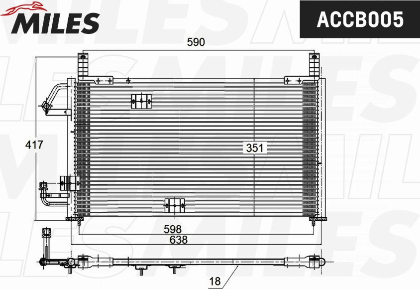 Miles ACCB005 - Конденсатор кондиционера unicars.by