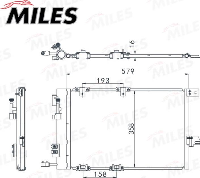 Miles ACCB032 - Конденсатор кондиционера unicars.by