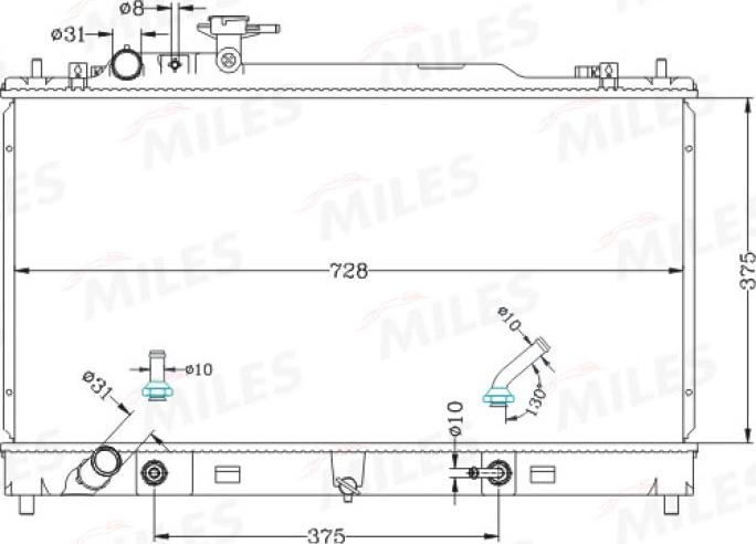 Miles ACRB473 - Радиатор, охлаждение двигателя unicars.by