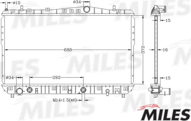 Miles ACRB030 - Радиатор, охлаждение двигателя unicars.by