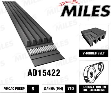 Miles AD15422 - Поликлиновой ремень unicars.by