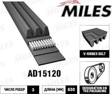 Miles AD15120 - Поликлиновой ремень unicars.by