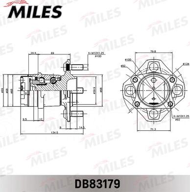 Miles DB83179 - Комплект подшипника ступицы колеса unicars.by