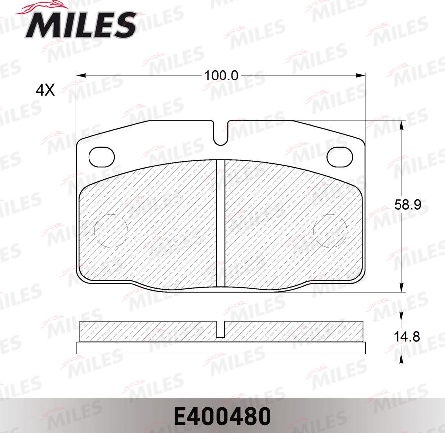 Miles E400480 - Тормозные колодки, дисковые, комплект unicars.by