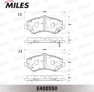 Miles E400550 - Тормозные колодки, дисковые, комплект unicars.by