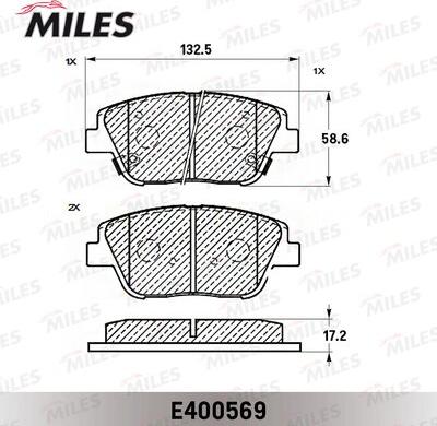 Miles E400569 - Тормозные колодки, дисковые, комплект unicars.by