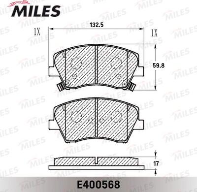 Miles E400568 - Тормозные колодки, дисковые, комплект unicars.by