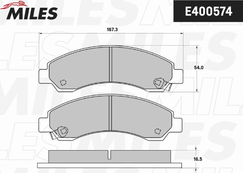 Miles E400574 - Тормозные колодки, дисковые, комплект unicars.by