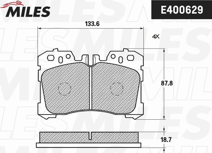 Miles E400629 - Тормозные колодки, дисковые, комплект unicars.by