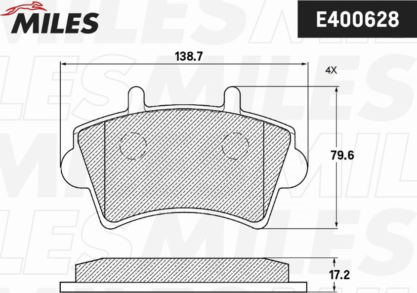 Miles E400628 - Тормозные колодки, дисковые, комплект unicars.by