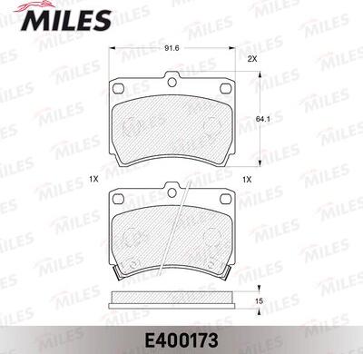 Miles E400173 - Тормозные колодки, дисковые, комплект unicars.by