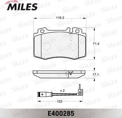 Miles E400285 - Тормозные колодки, дисковые, комплект unicars.by