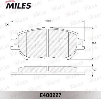 Miles E400227 - Тормозные колодки, дисковые, комплект unicars.by