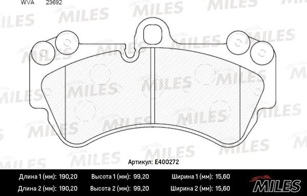 Miles E400272 - Тормозные колодки, дисковые, комплект unicars.by