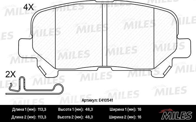 Miles E410541 - Тормозные колодки, дисковые, комплект unicars.by