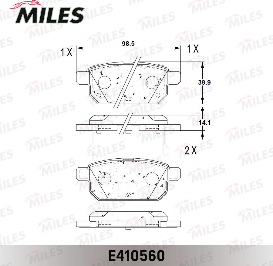 Miles E410560 - Тормозные колодки, дисковые, комплект unicars.by