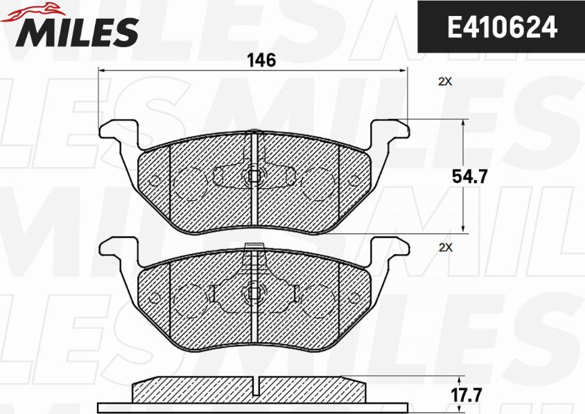 Miles E410624 - Тормозные колодки, дисковые, комплект unicars.by