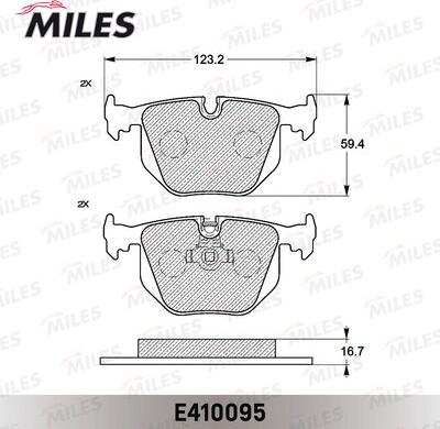 Miles E410095 - Тормозные колодки, дисковые, комплект unicars.by