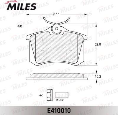 Miles E410010 - Тормозные колодки, дисковые, комплект unicars.by