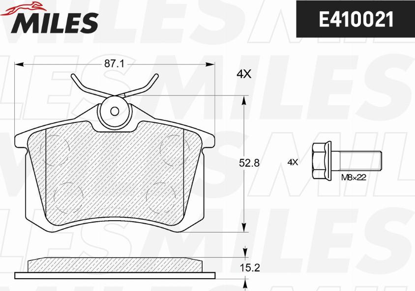 Miles E410021 - Тормозные колодки, дисковые, комплект unicars.by