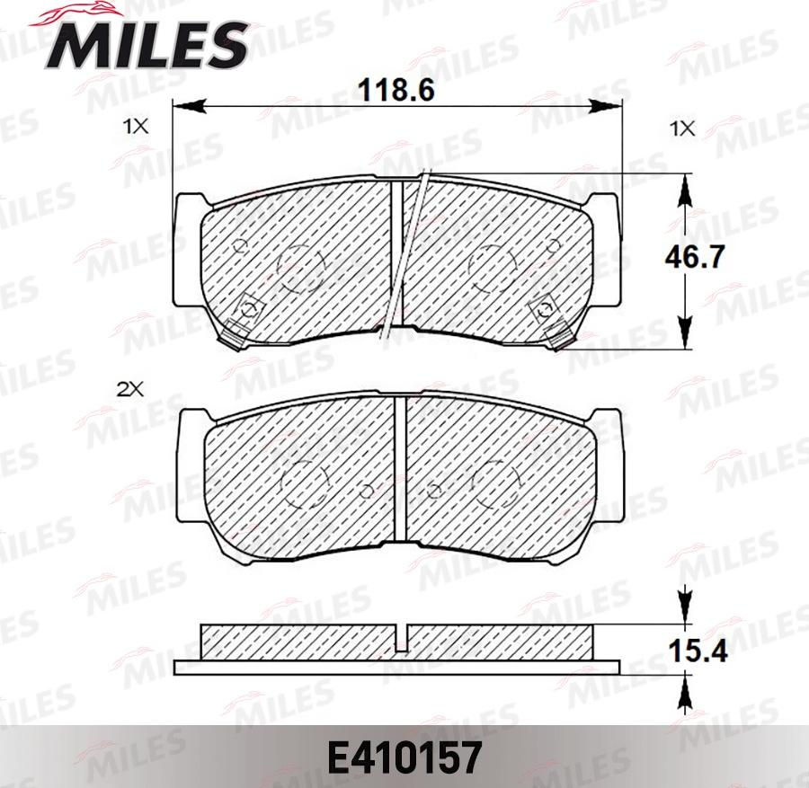 Miles E410157 - Тормозные колодки, дисковые, комплект unicars.by