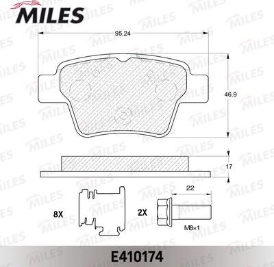 Miles E410174 - Тормозные колодки, дисковые, комплект unicars.by