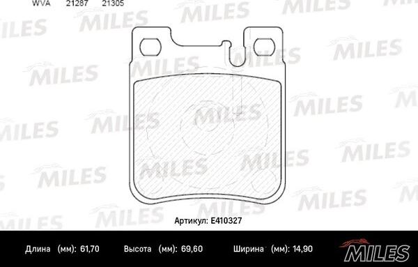 Miles E410327 - Тормозные колодки, дисковые, комплект unicars.by