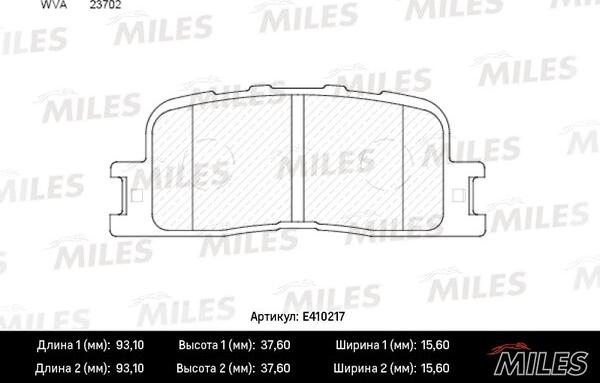 Miles E410217 - Тормозные колодки, дисковые, комплект unicars.by