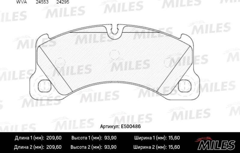 Miles E500486 - Тормозные колодки, дисковые, комплект unicars.by