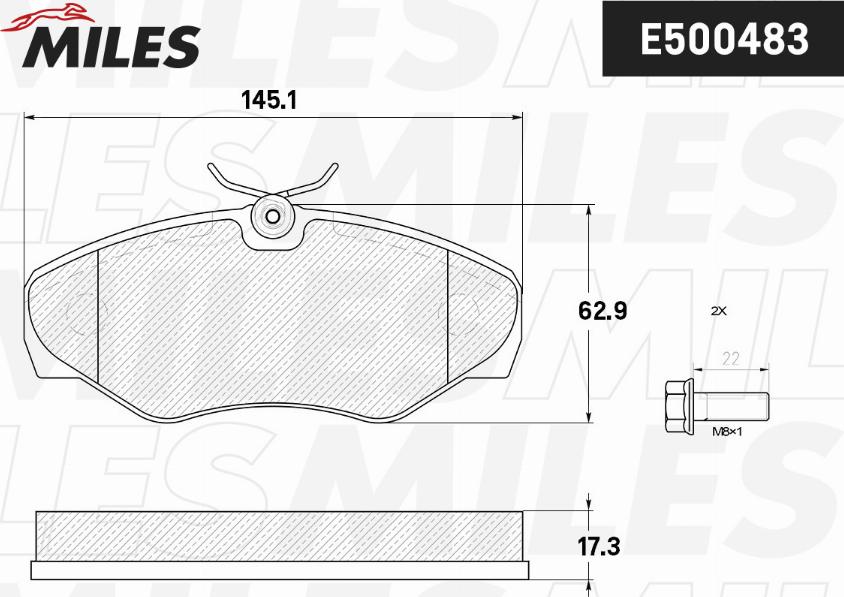 Miles E500483 - Тормозные колодки, дисковые, комплект unicars.by