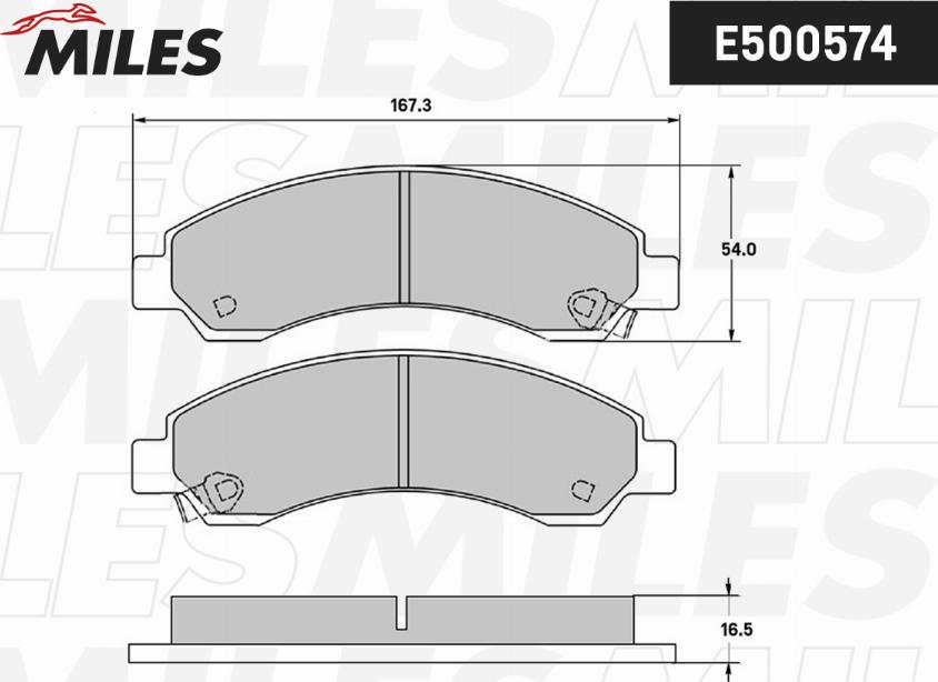 Miles E500574 - Тормозные колодки, дисковые, комплект unicars.by