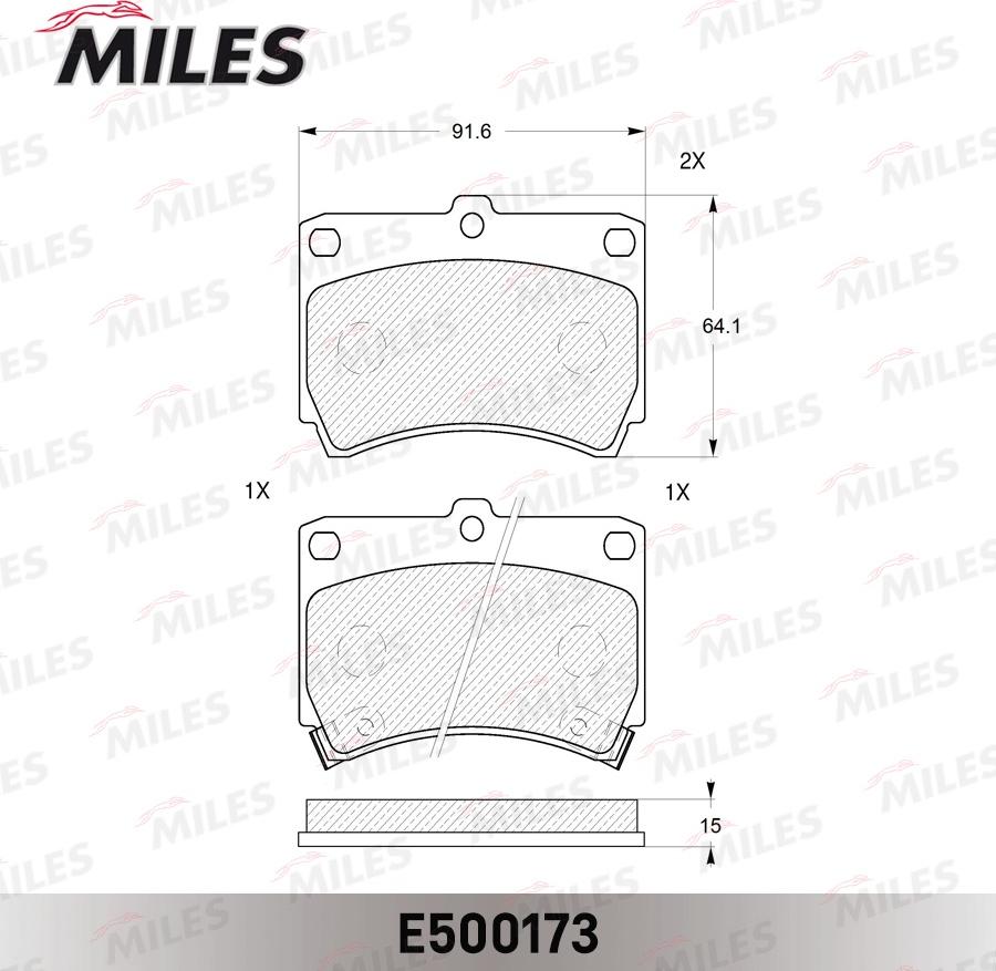 Miles E500173 - Тормозные колодки, дисковые, комплект unicars.by