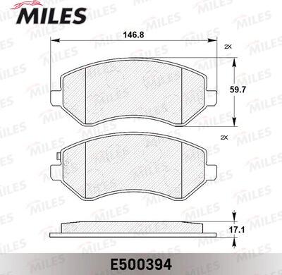 Miles E500394 - Тормозные колодки, дисковые, комплект unicars.by