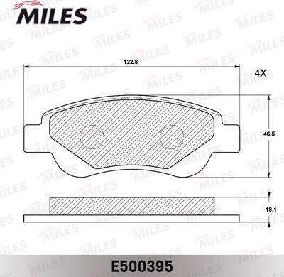 Miles E500395 - Тормозные колодки, дисковые, комплект unicars.by