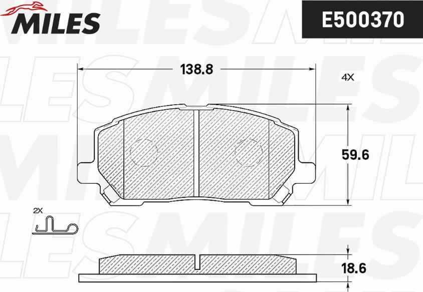 Miles E500370 - Тормозные колодки, дисковые, комплект unicars.by