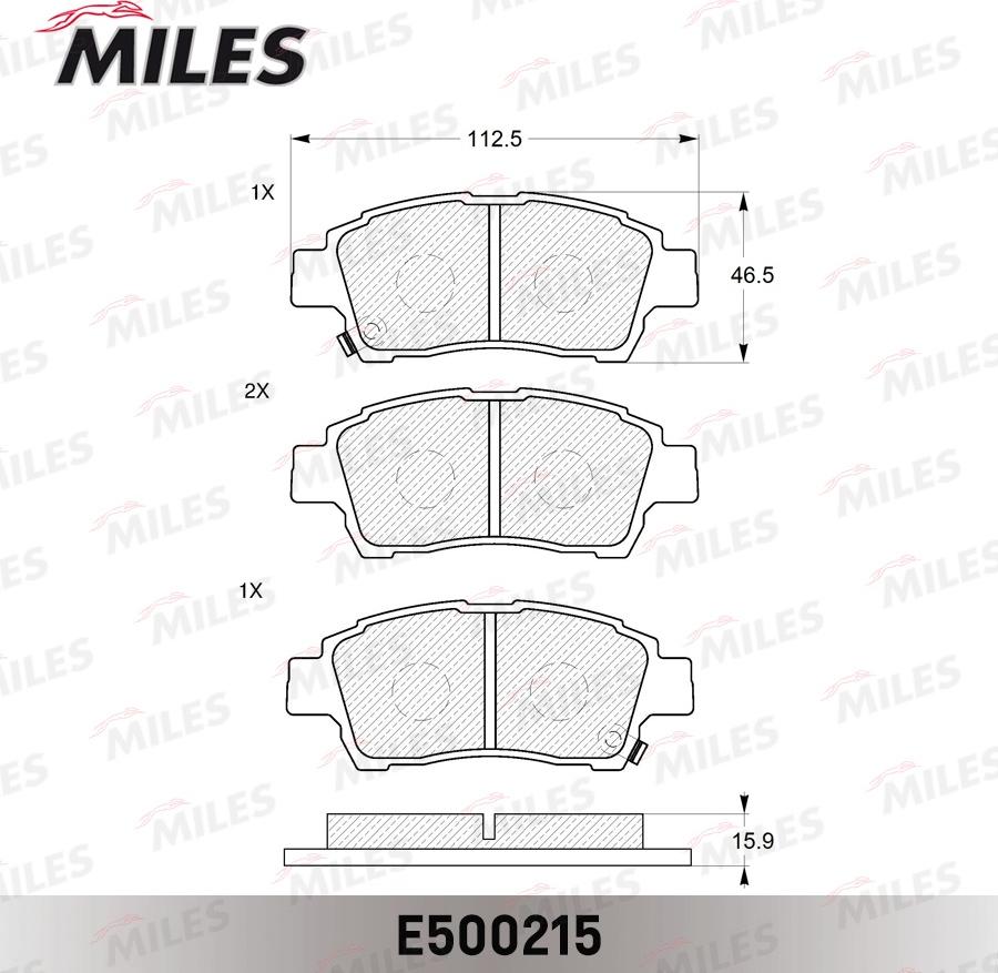 Miles E500215 - Тормозные колодки, дисковые, комплект unicars.by