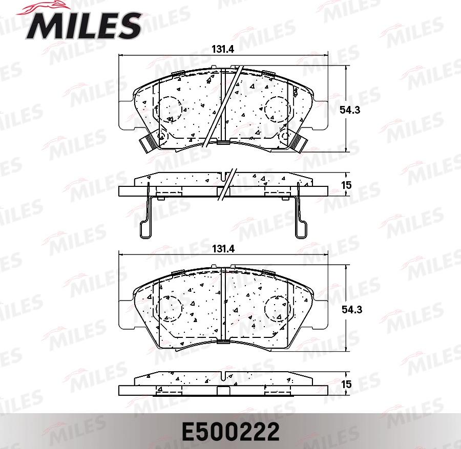 Miles E500222 - Тормозные колодки, дисковые, комплект unicars.by