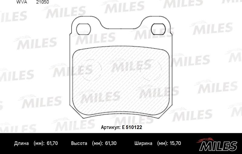 Miles E510122 - Тормозные колодки, дисковые, комплект unicars.by