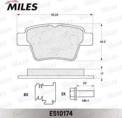 Miles E510174 - Тормозные колодки, дисковые, комплект unicars.by