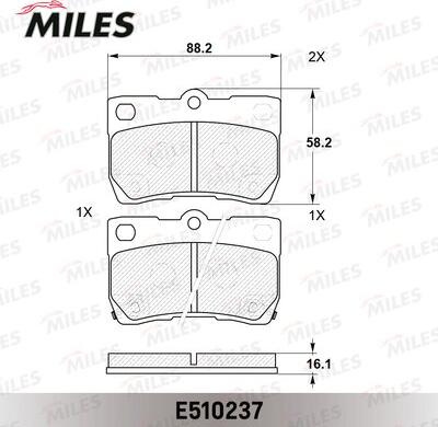 Miles E510237 - Тормозные колодки, дисковые, комплект unicars.by