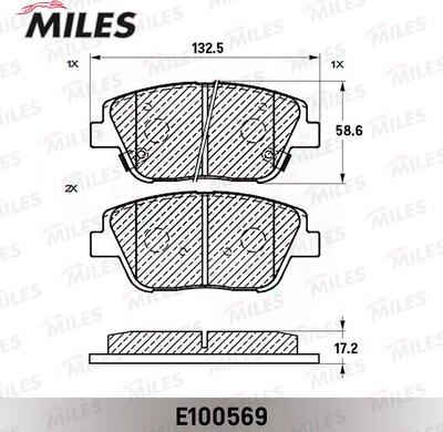 Miles E100569 - Тормозные колодки, дисковые, комплект unicars.by