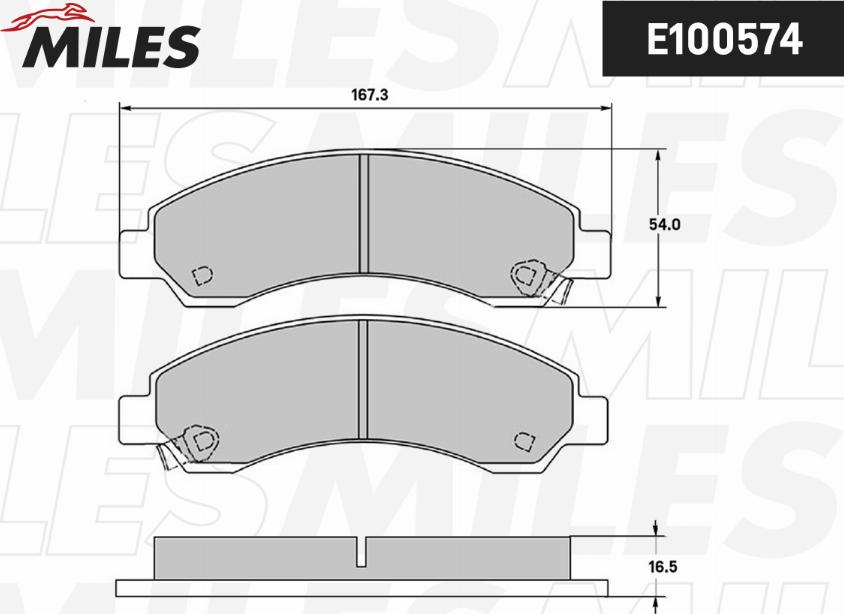 Miles E100574 - Тормозные колодки, дисковые, комплект unicars.by