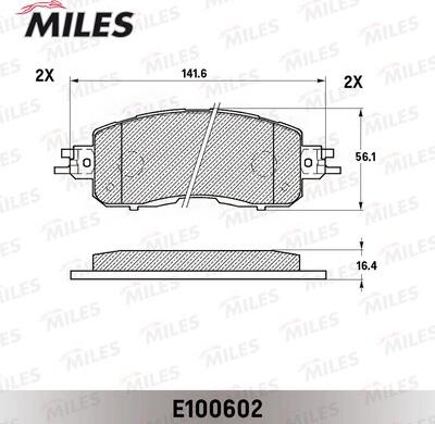 Miles E100602 - Тормозные колодки, дисковые, комплект unicars.by