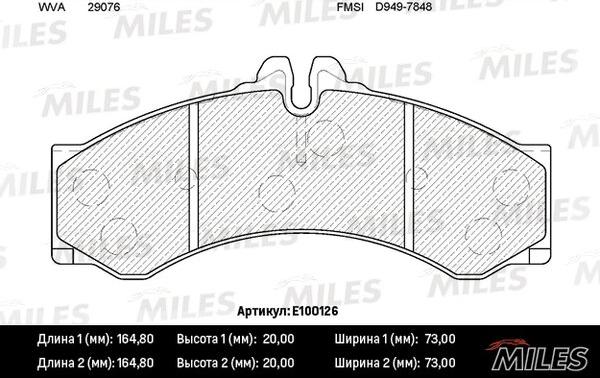 Miles E100126 - Тормозные колодки, дисковые, комплект unicars.by