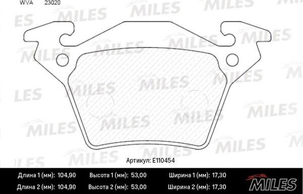 Miles E110454 - Тормозные колодки, дисковые, комплект unicars.by