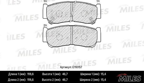 Miles E110157 - Тормозные колодки, дисковые, комплект unicars.by