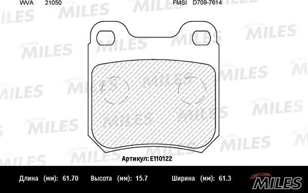 Miles E110122 - Тормозные колодки, дисковые, комплект unicars.by