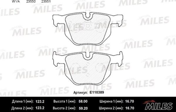 Miles E110389 - Тормозные колодки, дисковые, комплект unicars.by