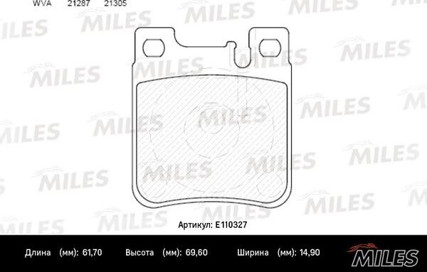 Miles E110327 - Тормозные колодки, дисковые, комплект unicars.by