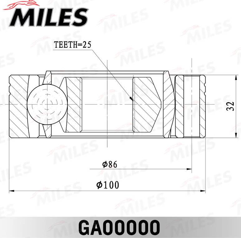 Miles GA00000 - Шарнир, продольный вал unicars.by